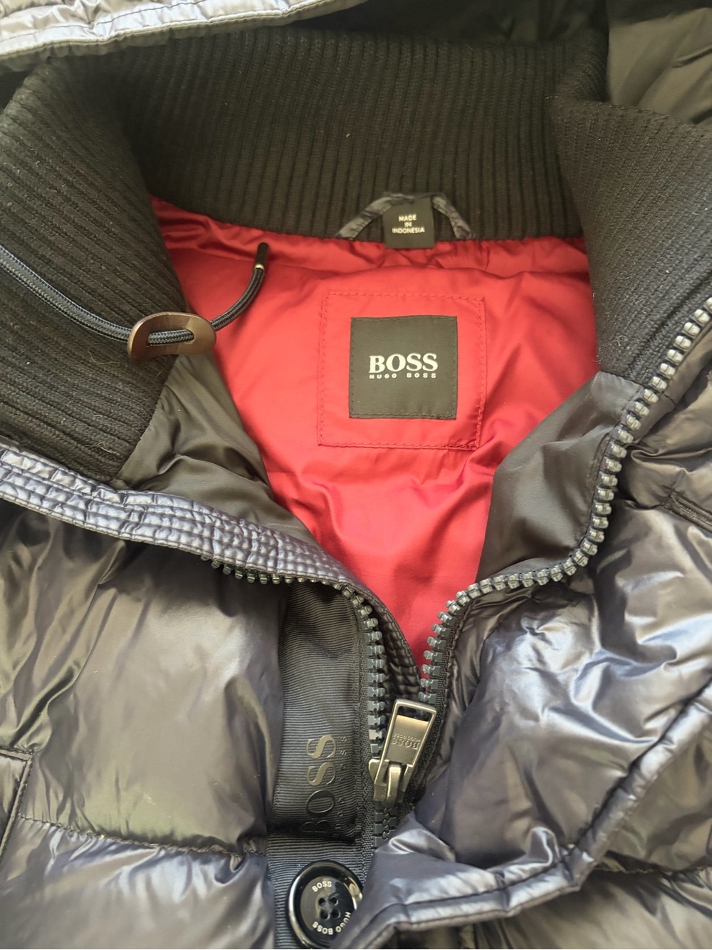BOSS Men's Real Down Black Puffer Jacket NWOT
